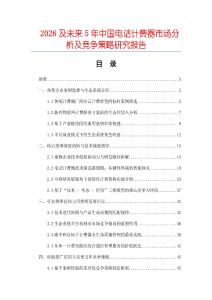 2026及未來5年中國電話計(jì)費(fèi)器市場(chǎng)分析及競(jìng)爭(zhēng)策略研究報(bào)告