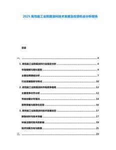 2025高性能工業(yè)防腐涂料技術(shù)發(fā)展及投資機(jī)會(huì)分析報(bào)告