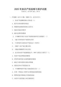 2025年知識產權戰略與保護試題