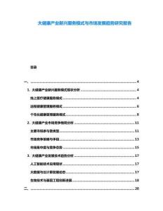 大健康產(chǎn)業(yè)新興服務(wù)模式與市場(chǎng)發(fā)展趨勢(shì)研究報(bào)告