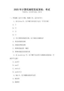 2025年計(jì)算機(jī)編程實(shí)戰(zhàn)演練：考試