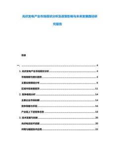 光伏發(fā)電產(chǎn)業(yè)市場(chǎng)現(xiàn)狀分析及政策影響與未來(lái)發(fā)展路徑研究報(bào)告