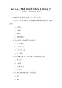 2025年计算机网络基础与安全实训考试