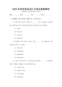 2025年高考英語詞匯與語法真題解析
