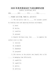 2025年高考英語詞匯與語法解析試卷