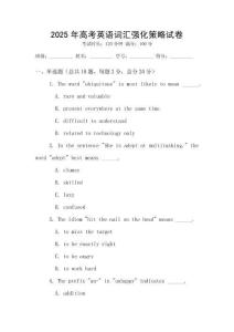 2025年高考英語詞匯強化策略試卷