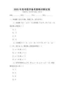 2025年高考數學備考策略詳解試卷