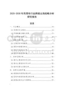 2025-2030年吊滑車行業跨境出海戰略分析研究報告