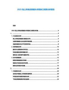 2025海上風電安裝船隊供需缺口測算分析報告