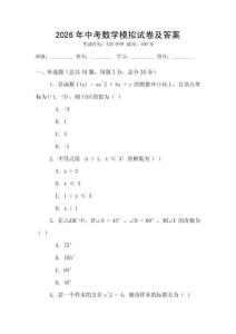 2026年中考数学模拟试卷及答案