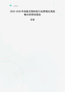 2025-2030年刮板式取料机行业跨境出海战略分析研究报告