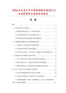 2026及未來5年中國銅制裸壓接端頭行業投資前景及策略咨詢報告