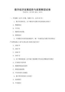 數(shù)字經(jīng)濟(jì)發(fā)展趨勢(shì)與政策解讀試卷