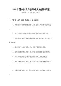 2025年國家知識產權戰略實施模擬試題