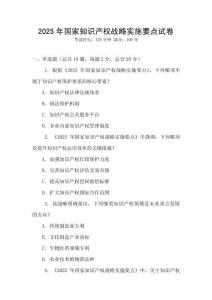 2025年國家知識產權戰略實施要點試卷
