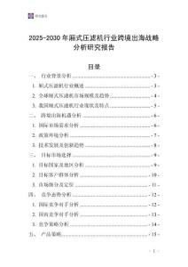 2025-2030年厢式压滤机行业跨境出海战略分析研究报告