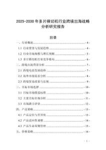 2025-2030年多片横切机行业跨境出海战略分析研究报告