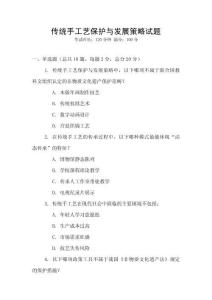 傳統手工藝保護與發展策略試題