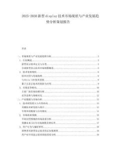 2025-2030新型display技术市场现状与产业发展趋势分析策划报告