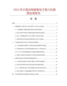 2025年中國織物破裂電子強力機數據監測報告