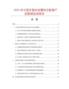 2025年中國非晶體金屬鐵芯配套產品數據監測報告
