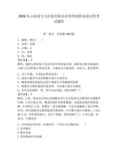 2026年云南省文山壯族苗族自治州單招職業(yè)適應(yīng)性考試題庫及一套答案