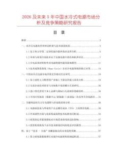 2026及未來5年中國水冷式電源市場分析及競爭策略研究報告
