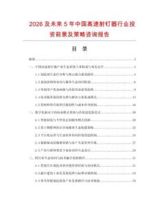 2026及未來5年中國高速射釘器行業投資前景及策略咨詢報告