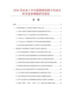 2026及未來5年中國網絡視頻卡市場分析及競爭策略研究報告