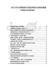 2025-2030法國旅游業(yè)市場競爭格局與服務(wù)質(zhì)量提升規(guī)劃分析研究報告