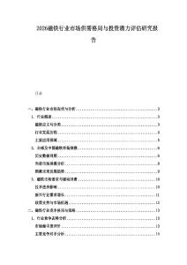 2026磁鐵行業市場供需格局與投資潛力評估研究報告