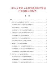 2026及未來5年中國海綿實芯輪胎行業(yè)發(fā)展研究報告