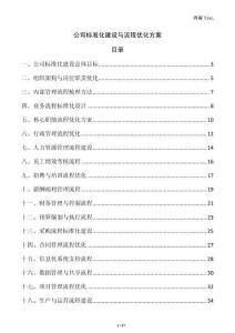 公司標準化建設與流程優化方案