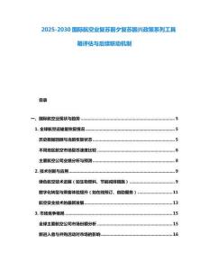 2025-2030國際航空業復蘇前夕復蘇振興政策系列工具箱評估與后續聯動機制