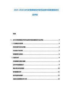 2025-2030古代文物修復技術研究應用市場發展現狀行業評估