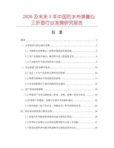2026及未來5年中國防水布彈簧心三折墊行業發展研究報告