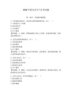 2026年新安全生產法考試題【奪分金卷】