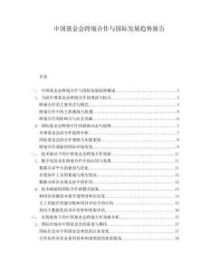 中國基金會跨境合作與國際發展趨勢報告