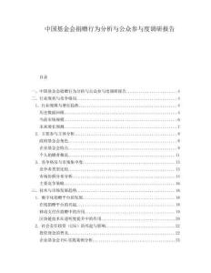 中國基金會捐贈行為分析與公眾參與度調研報告