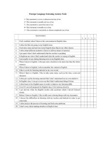 Foreign Language Listening Anxiety Scale Questionaire