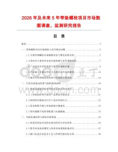 2026年及未來5年帶墊螺栓項目市場數據調查、監測研究報告