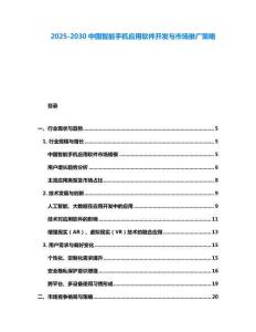 2025-2030中國智能手機應用軟件開發與市場推廣策略