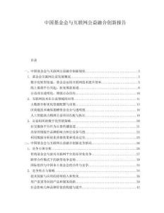中國基金會與互聯網公益融合創新報告
