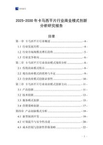 2025-2030年卡馬西平片行業(yè)商業(yè)模式創(chuàng)新分析研究報(bào)告
