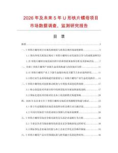 2026年及未來5年U形鐵片螺母項目市場數據調查、監測研究報告