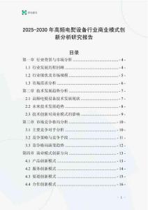 2025-2030年高頻電熨設備行業商業模式創新分析研究報告