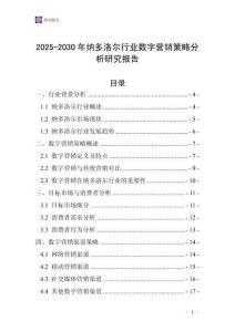 2025-2030年納多洛爾行業(yè)數(shù)字營銷策略分析研究報告
