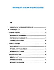 母嬰垂直社區(qū)用戶黏性提升與商業(yè)化探索分析報(bào)告