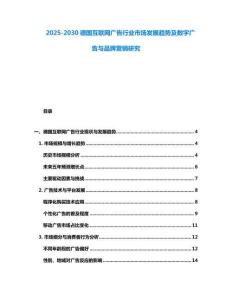 2025-2030德國互聯網廣告行業市場發展趨勢及數字廣告與品牌營銷研究