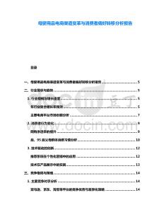 母嬰用品電商渠道變革與消費者偏好轉移分析報告
